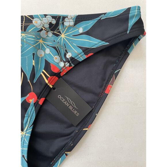Ocean Blues Swim Bikini Bottom Multicolor Floral Swimwear - Picture 2 of 9